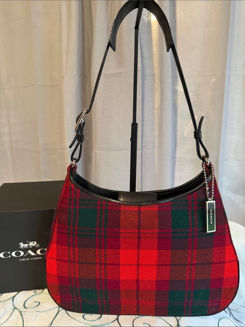 Coach Vintage Holiday Tartan Plaid Demi Hampton - 2001